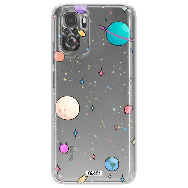 Solar System Print Xiaomi Redmi Note 10S Clear Tpu Case