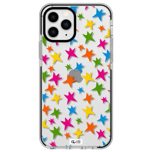 Colorful Stars Apple iPhone 11 pro impact black border Case
