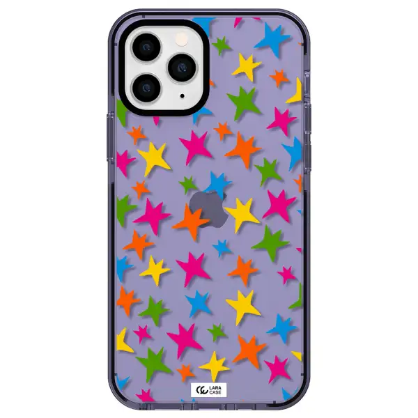 Colorful Stars Apple iPhone 11 pro impact Lilac Case