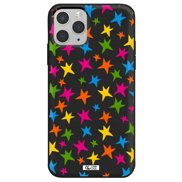 Colorful Stars Apple iPhone 11 pro max Silicone black Case