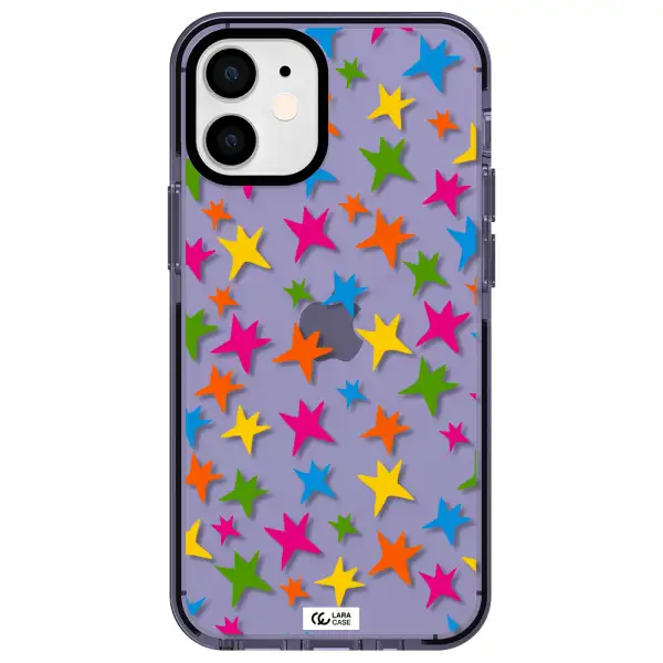 Colorful Stars Apple iPhone 12 mini impact Lilac Case