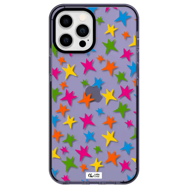 Colorful Stars Apple iPhone 12 pro max impact Lilac Case