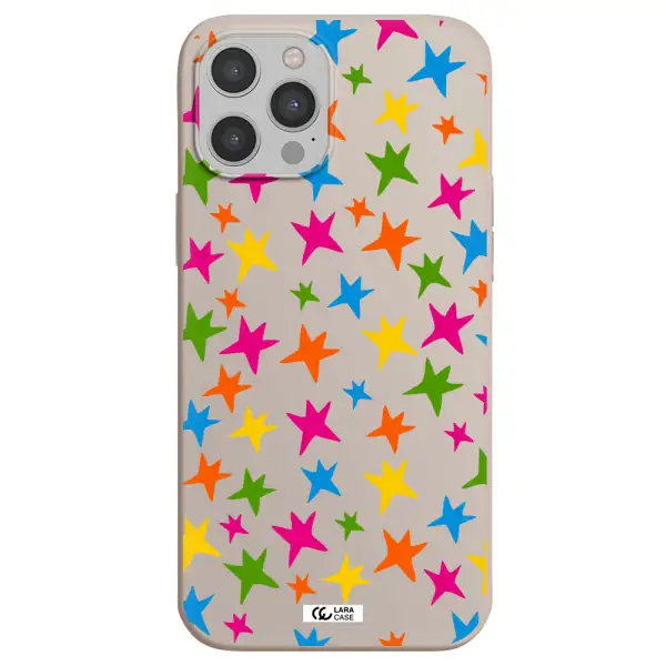 Colorful Stars Apple iPhone 12 pro max Silicone Stone Case