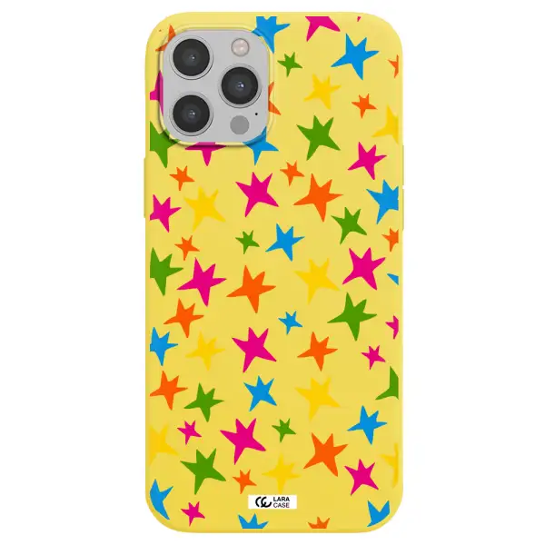 Colorful Stars Apple iPhone 12 pro Silicone canary yellow Case