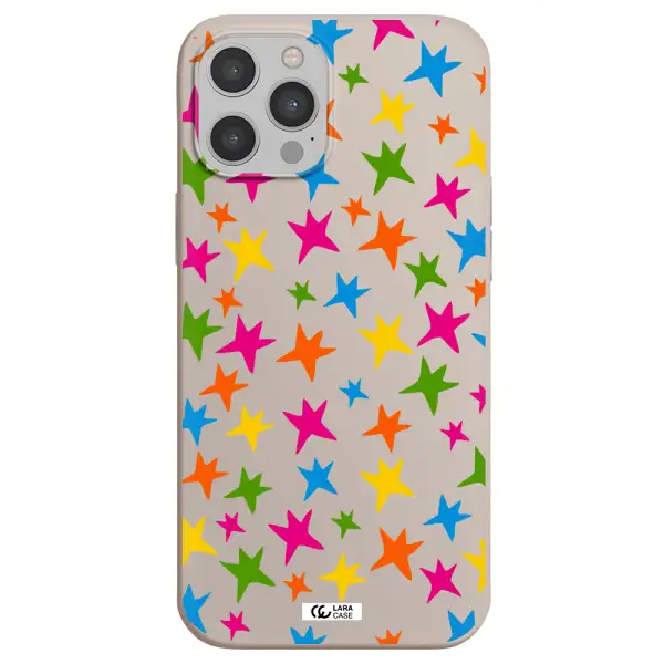 Colorful Stars Apple iPhone 12 pro Silicone Stone Case