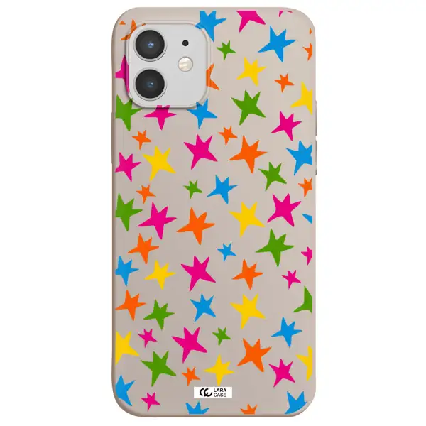 Colorful Stars Apple iPhone 12 Silicone Stone Case