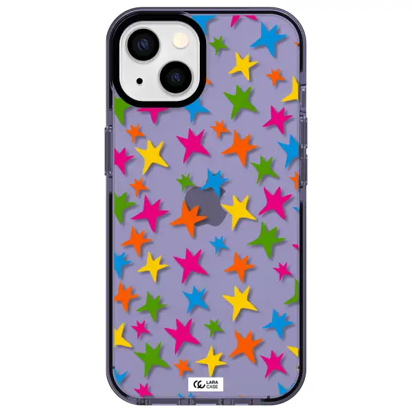 Colorful Stars Apple iPhone 13 impact Lilac Case