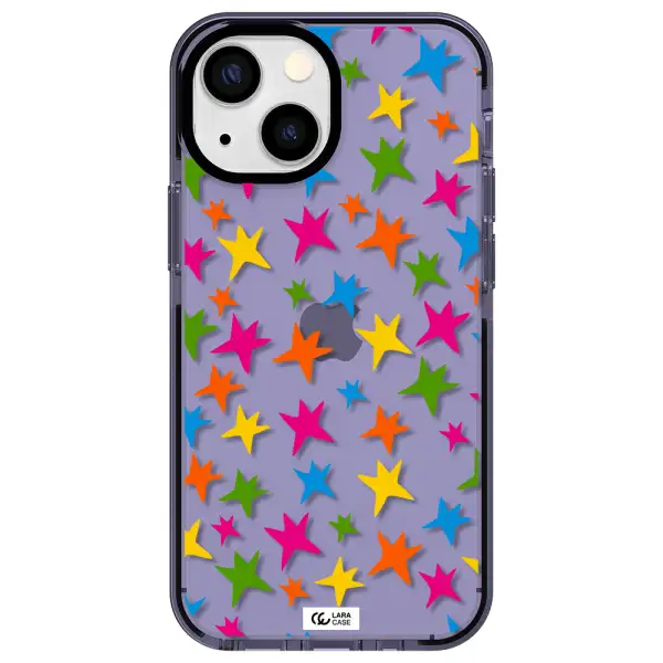Colorful Stars Apple iPhone 13 mini impact Lilac Case