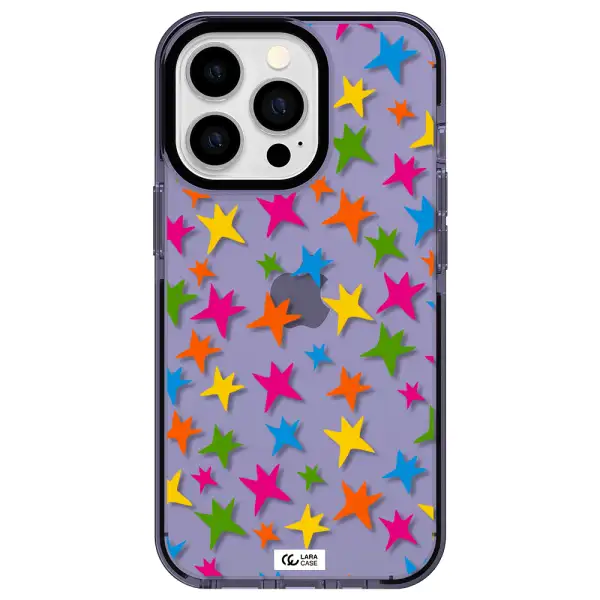 Colorful Stars Apple iPhone 13 Pro impact Lilac Case