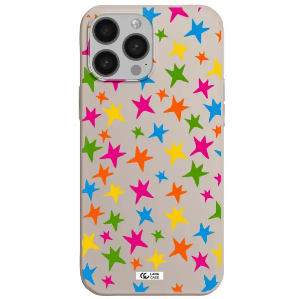 Colorful Stars Apple iPhone 13 Pro Silicone Stone Case
