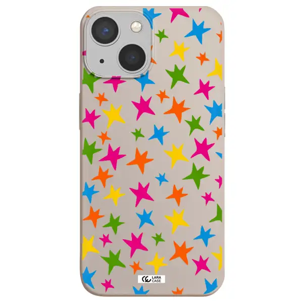 Colorful Stars Apple iPhone 13 Silicone Stone Case