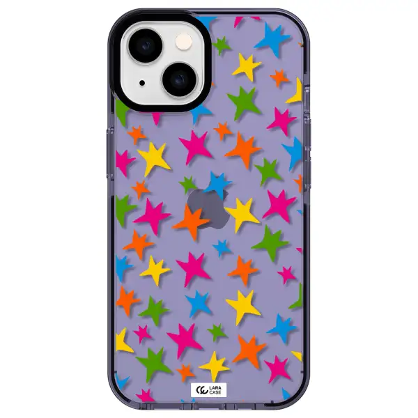 Colorful Stars Apple iPhone 14 impact Lilac Case