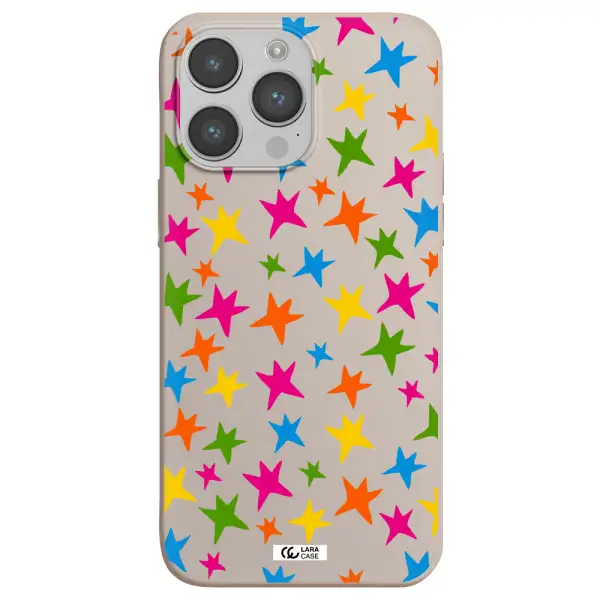 Colorful Stars Apple iPhone 14 pro max Silicone Stone Case