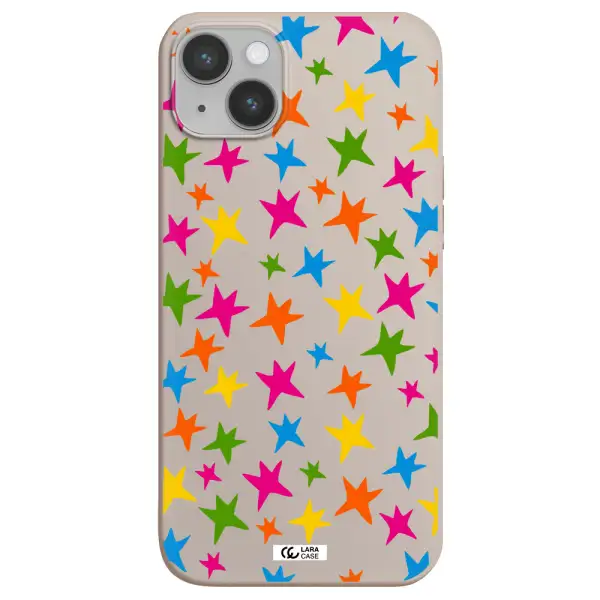 Colorful Stars Apple iPhone 14 Silicone Stone Case