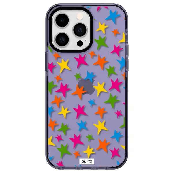 Colorful Stars Apple iPhone 15 Pro impact Lilac Case