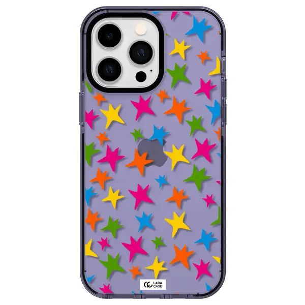 Colorful Stars Apple iPhone 15 Pro Max impact Lilac Case