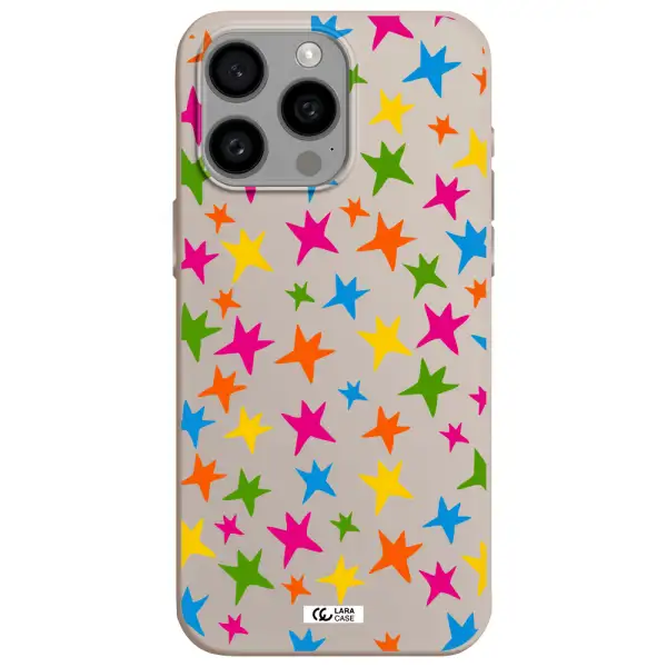 Colorful Stars Apple Iphone 15 Pro max Silicone Stone Case