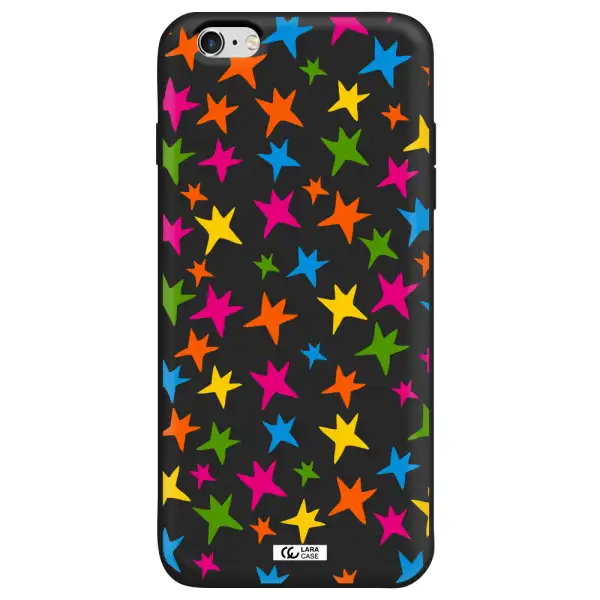Colorful Stars Apple iPhone 6 s plus Silicone black Case