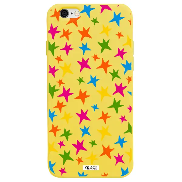Colorful Stars Apple iPhone 6 Silicone canary yellow Case