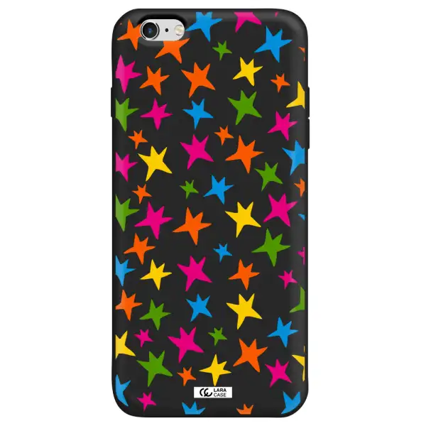 Colorful Stars Apple iPhone 6S Silicone black Case