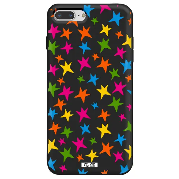 Colorful Stars Apple iPhone 7 plus Silicone black Case