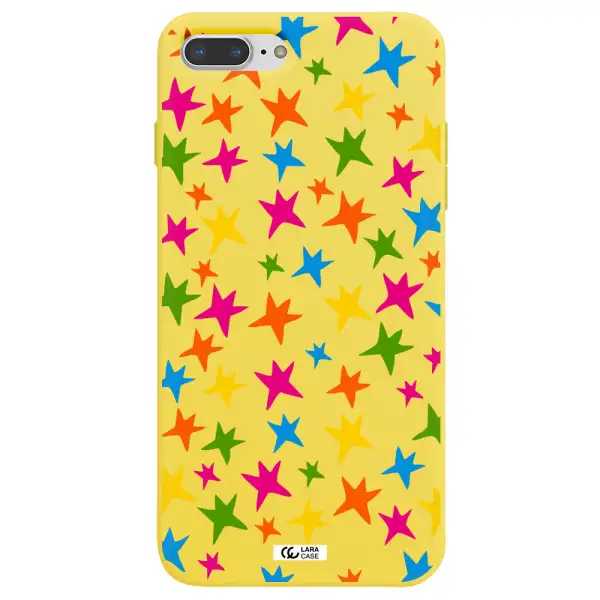 Colorful Stars Apple iPhone 7 plus Silicone canary yellow Case