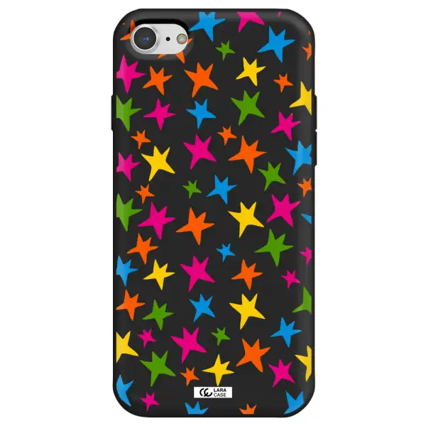 Colorful Stars Apple iPhone 7 Silicone black Case