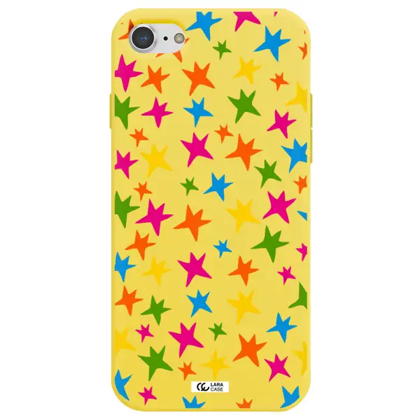 Colorful Stars Apple iPhone 7 Silicone canary yellow Case