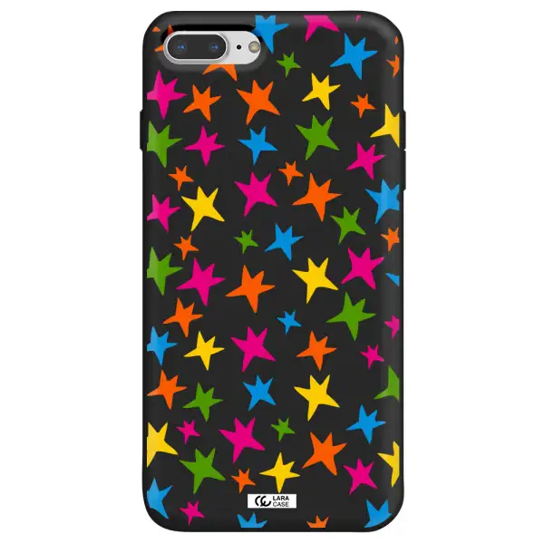 Colorful Stars Apple iPhone 8 plus Silicone black Case