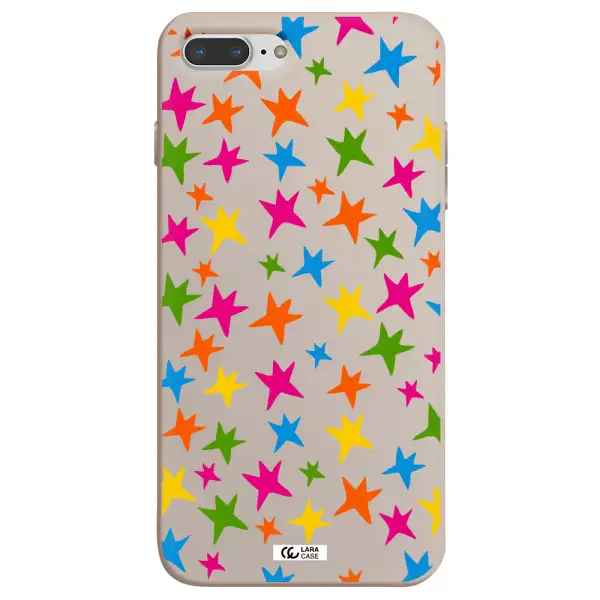 Colorful Stars Apple iPhone 8 plus Silicone Stone Case