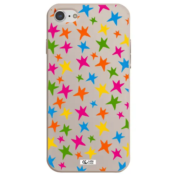 Colorful Stars Apple iPhone 8 Silicone Stone Case