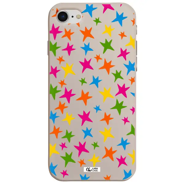 Colorful Stars Apple iPhone se 2020 Silicone Stone Case