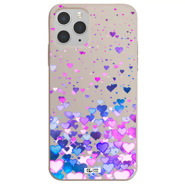 Watercolor Flying Hearts Apple iPhone 11 pro max Silicone Stone Case