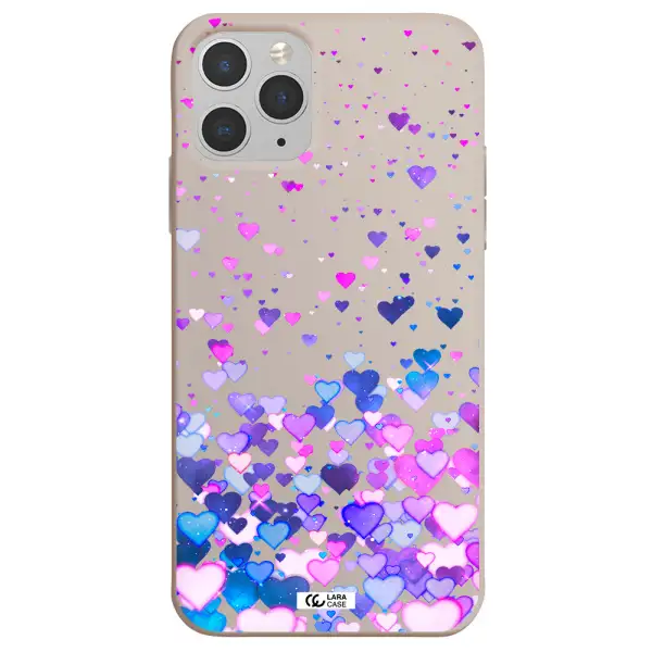 Watercolor Flying Hearts Apple iPhone 11 pro Silicone Stone Case