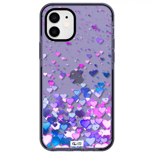 Watercolor Flying Hearts Apple iPhone 12 impact Lilac Case