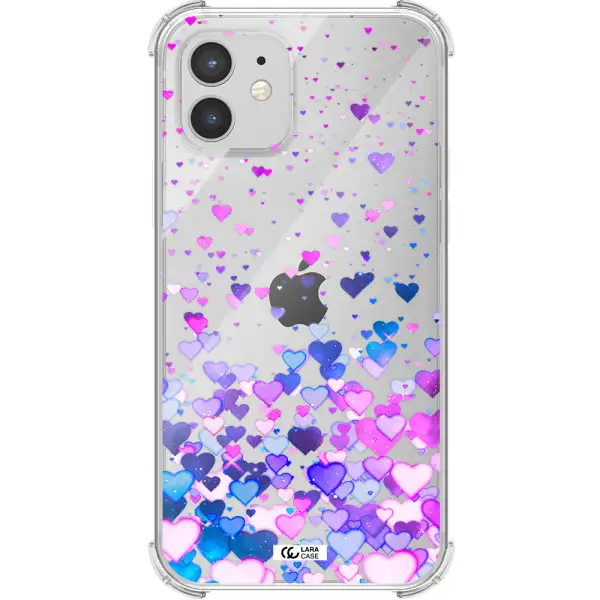 Watercolor Flying Hearts Apple iPhone 12 mini Clear PC Case