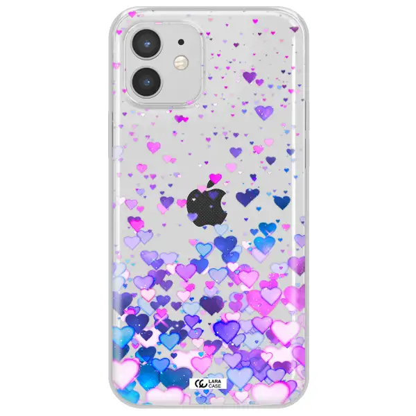 Watercolor Flying Hearts Apple iPhone 12 mini Clear TPU Case