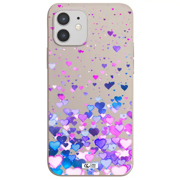 Watercolor Flying Hearts Apple iPhone 12 mini Silicone Stone Case