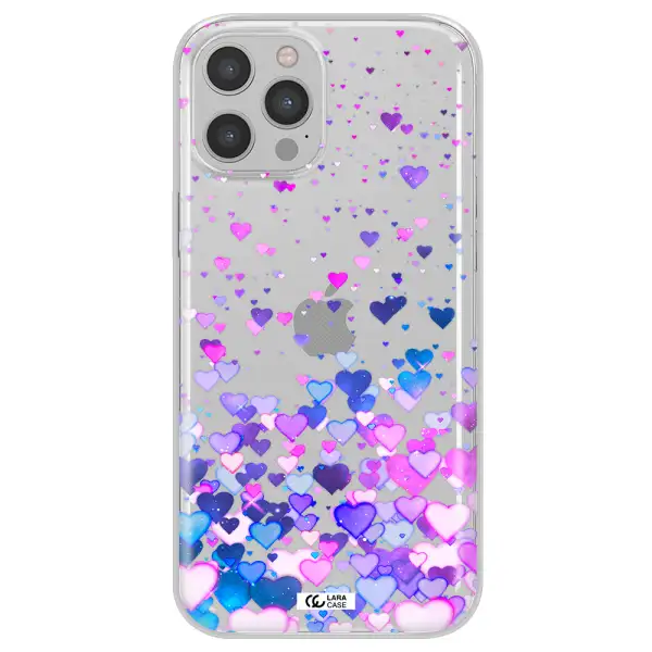 Watercolor Flying Hearts Apple iPhone 12 pro max Clear TPU Case