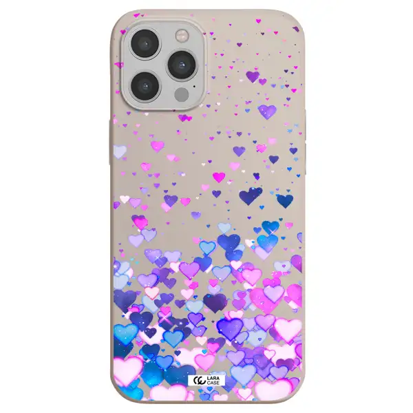 Watercolor Flying Hearts Apple iPhone 12 pro Silicone Stone Case