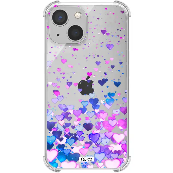 Watercolor Flying Hearts Apple iPhone 13 Clear PC Case