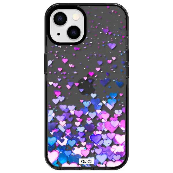 Watercolor Flying Hearts Apple iPhone 13 impact Smoke Black Case
