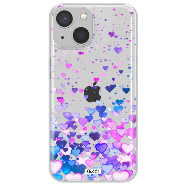 Watercolor Flying Hearts Apple iPhone 13 mini Clear TPU Case