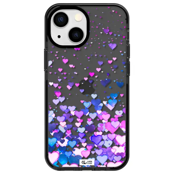 Watercolor Flying Hearts Apple iPhone 13 mini impact Smoke Black Case