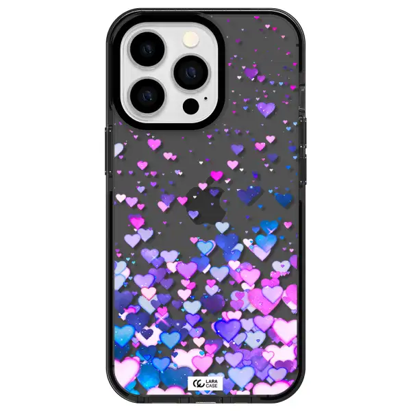 Watercolor Flying Hearts Apple iPhone 13 Pro impact Smoke Black Case