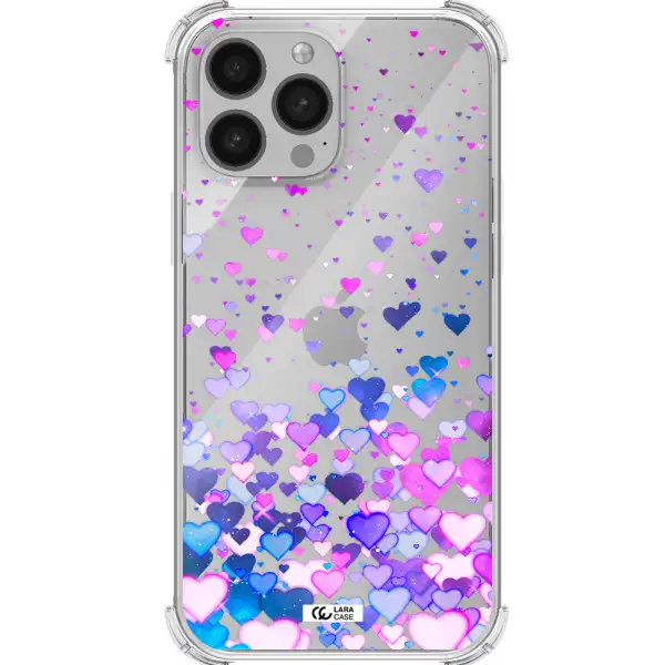 Watercolor Flying Hearts Apple iPhone 13 Pro Max Clear PC Case