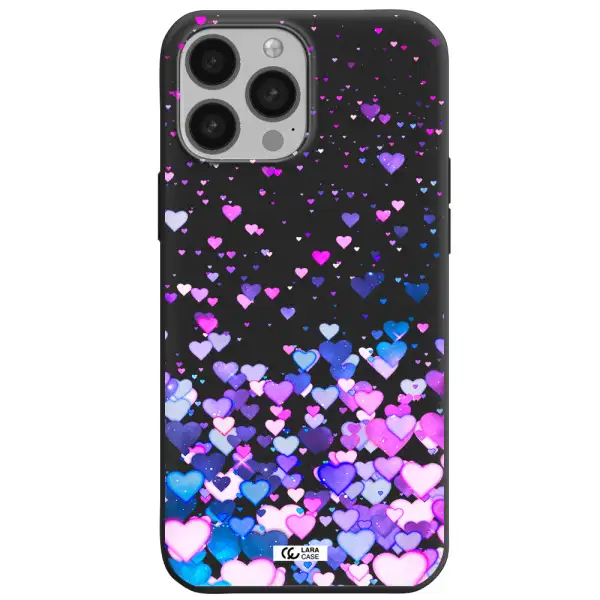 Watercolor Flying Hearts Apple iPhone 13 Pro Max Silicone black Case