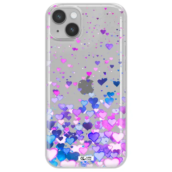 Watercolor Flying Hearts Apple iPhone 14 plus Clear TPU Case