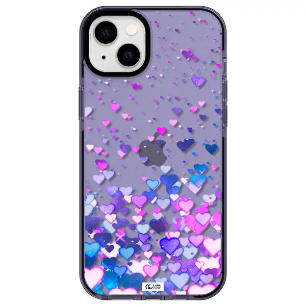 Watercolor Flying Hearts Apple iPhone 14 plus impact Lilac Case