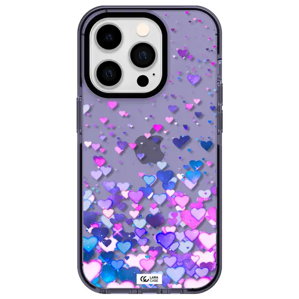 Watercolor Flying Hearts Apple iPhone 14 pro impact Lilac Case